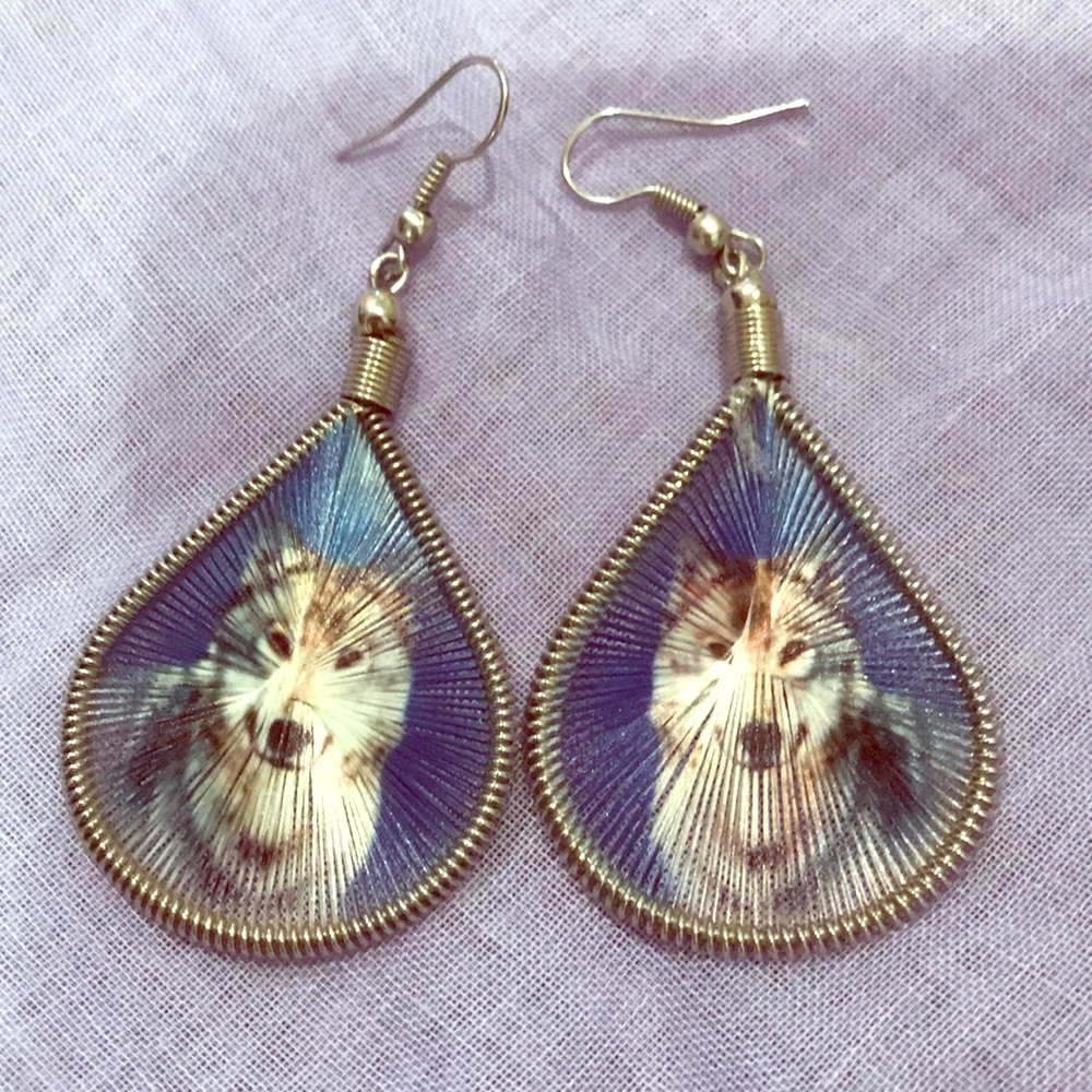 Wolf strung earrings